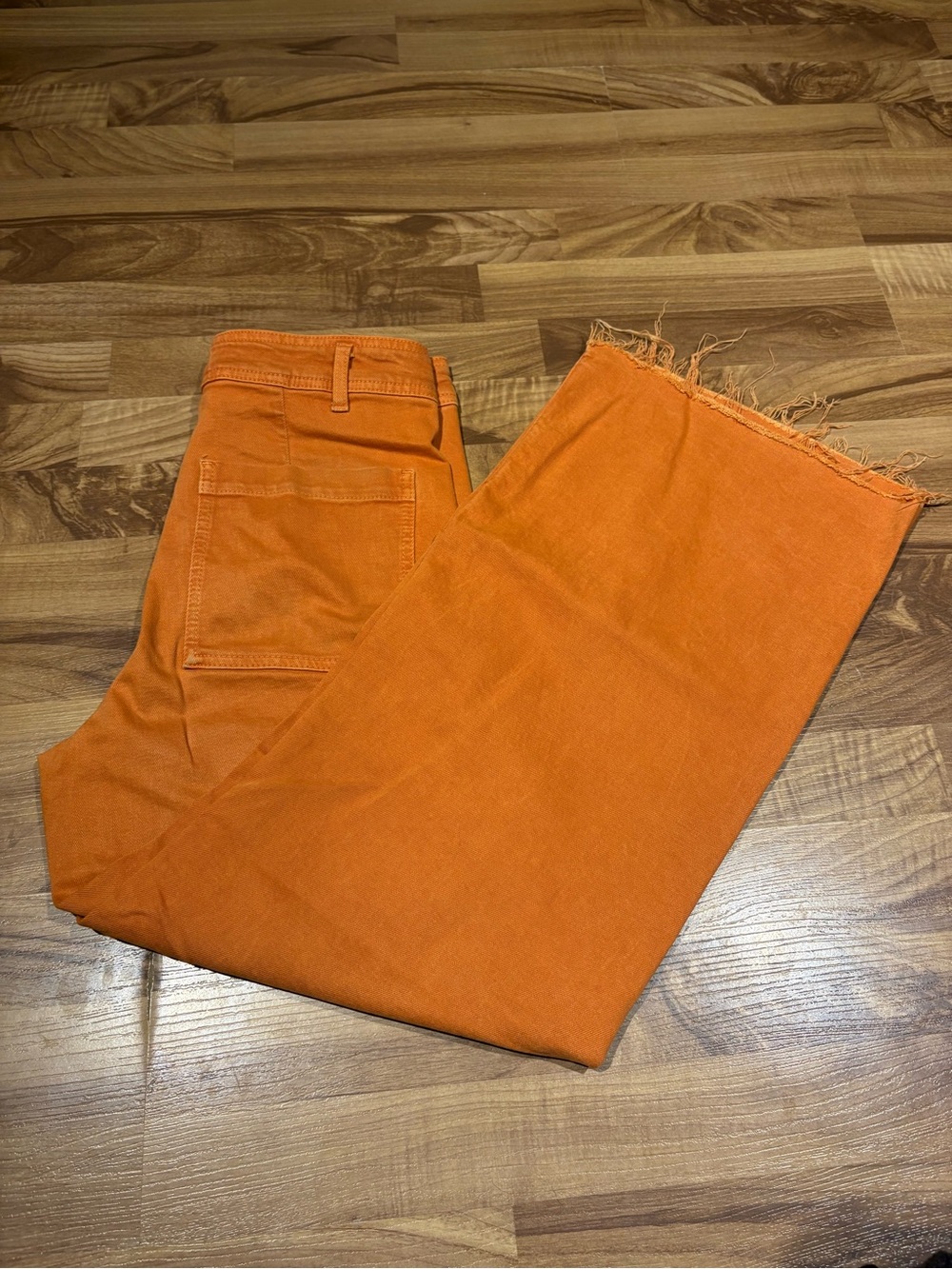 Zara The Marine Straight Wide Leg Jean Orange Size 6 Cotton Halloween